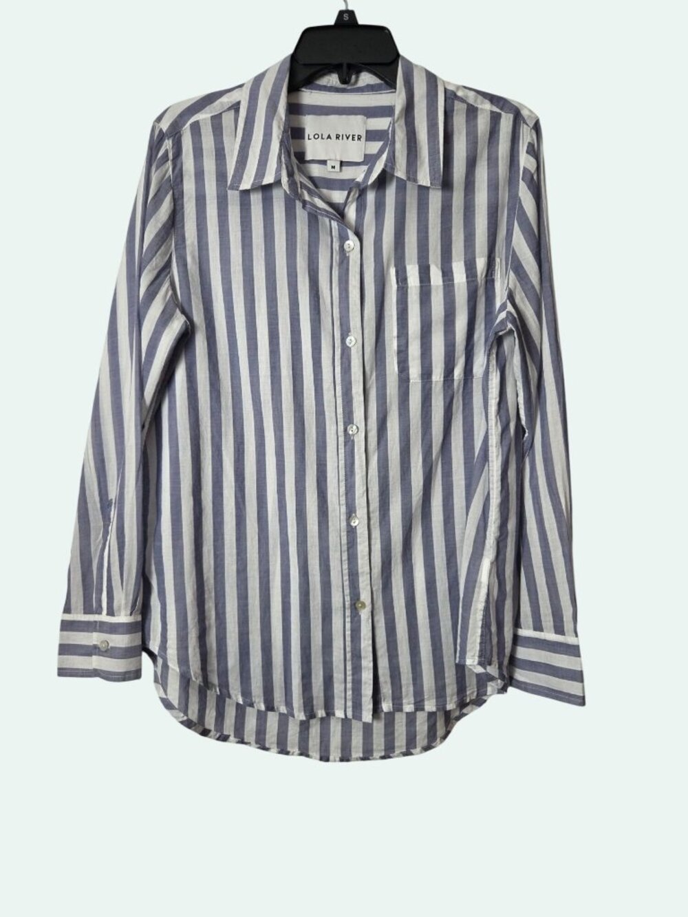 Striped Button-Down Shirt By Lola River - Coastal Grandma, Hampton's Style, (Med - Picture 6 of 12